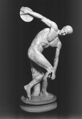 Discobolo Lancelotti, marmo pario, età tardo-adrianea o antonina. Roma, Museo Nazionale Romano, Palazzo Massimo alle Terme