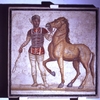 Pannelli con aurighi delle fazioni del circo. Proveniente Villa romana del Baccano. Mosaico, III sec. d.C. Roma, Museo Nazionale Romano, Palazzo Massimo alle Terme