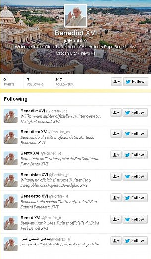 @Pontifex, l'account di Benedetto XVI