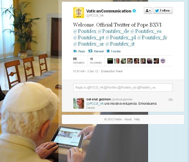@Pontifex, l'account di Benedetto XVI