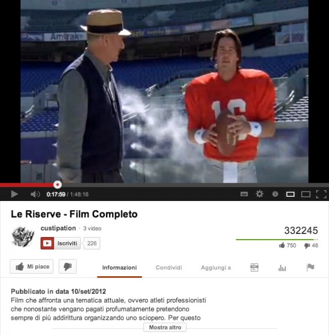 Ondata di film interi su YouTube