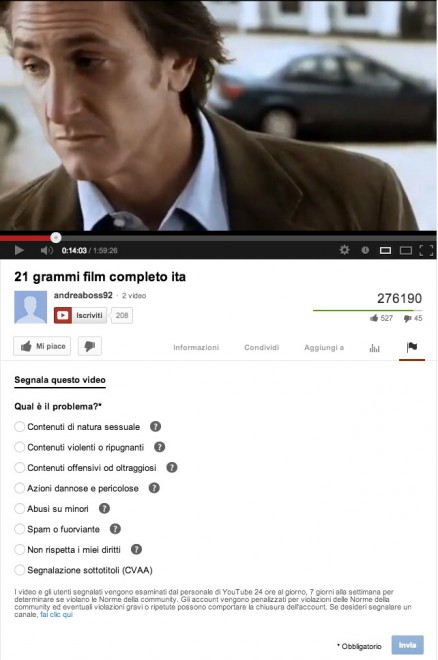 Ondata di film interi su YouTube