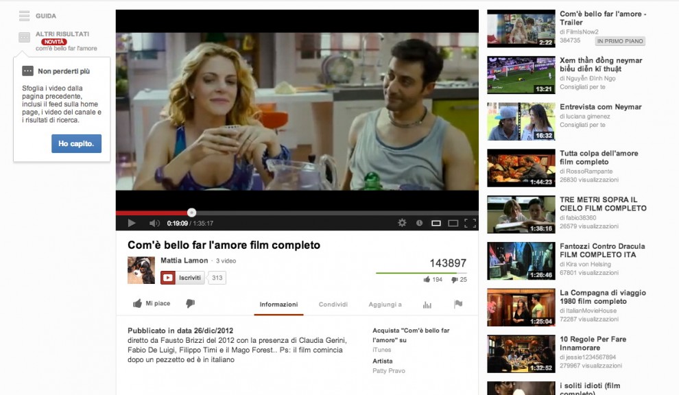 Ondata di film interi su YouTube