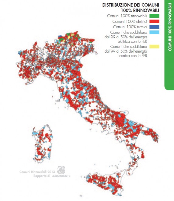 Comuni rinnovabili, le mappe del boom