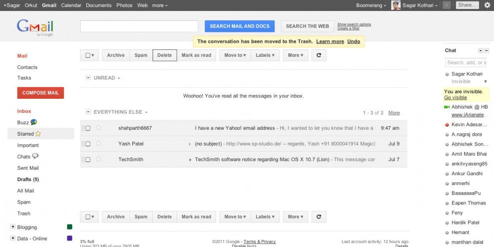 Gmail, le caselle diventano schede "tab"