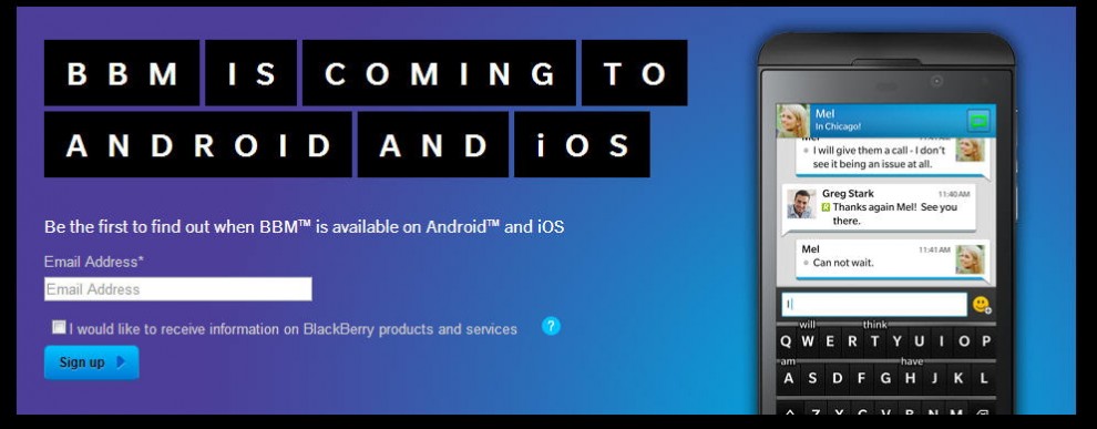 Blackberry Messenger arriva su iPhone e Android