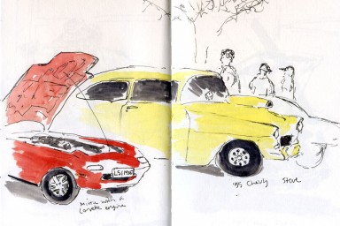 Il raduno delle classiche raccontato con i disegni