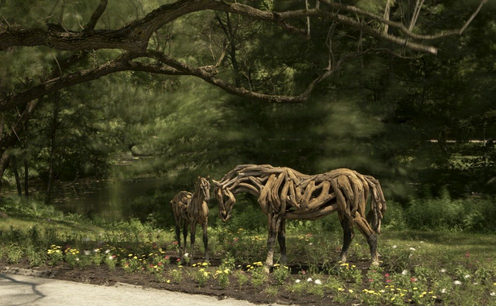 Canada, il giardino artistico: le piante sono statue