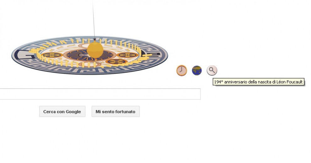 L&eacute;on Foucault e il pendolo di Google: il doodle &egrave; oscillante