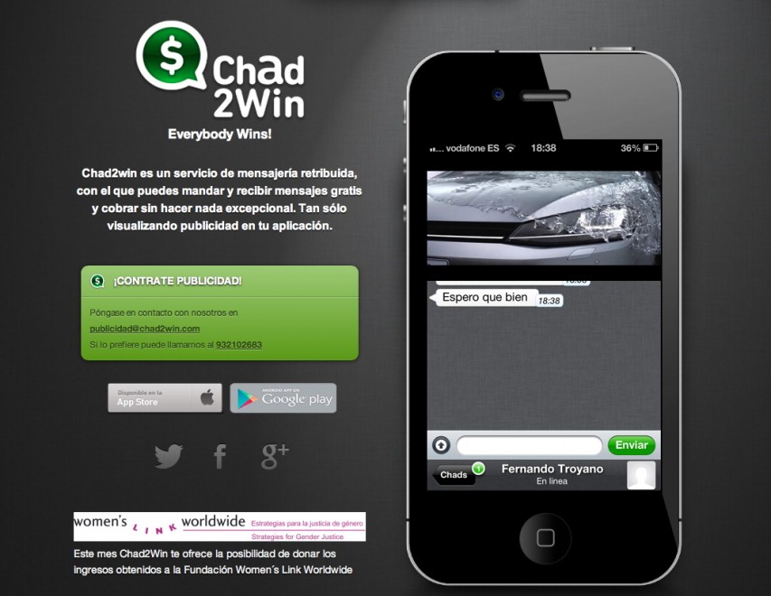 Chad2Win, guadagnare con i messaggi