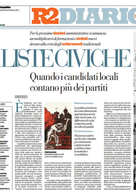29 Marzo 2012 - Liste civiche