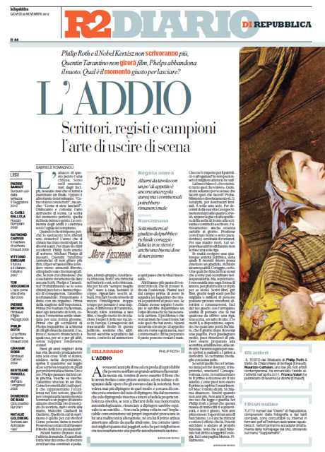 22 Novembre 2012 - L'addio
