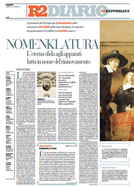 11 Ottobre 2012 - Nomenklatura