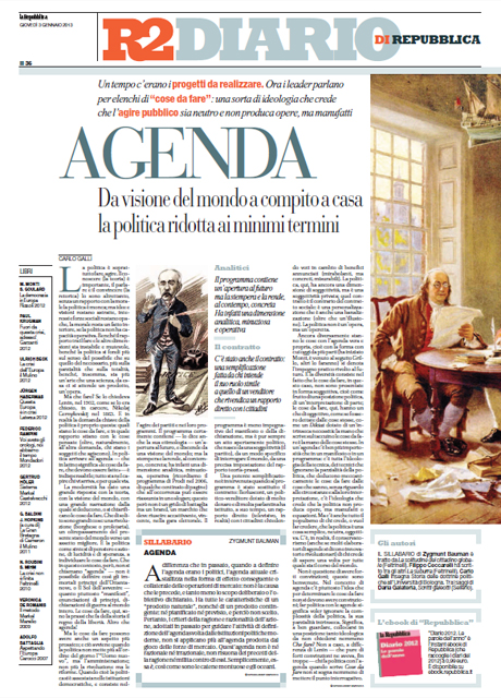 03 Gennaio 2013 - Agenda