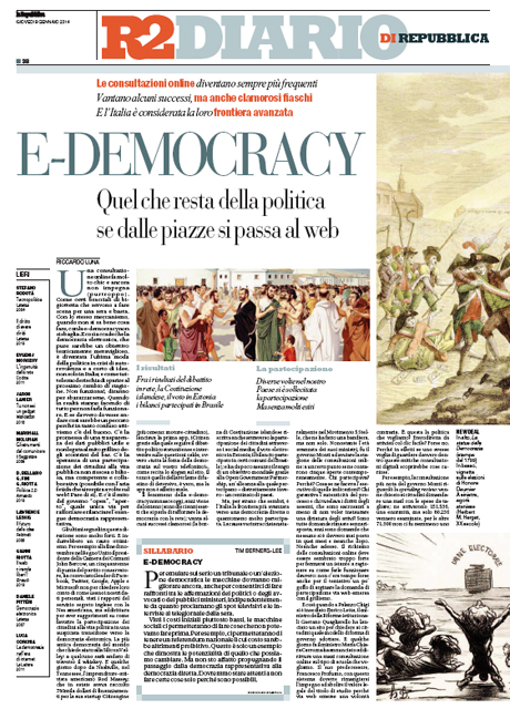09 Gennaio 2014 - e-democracy
