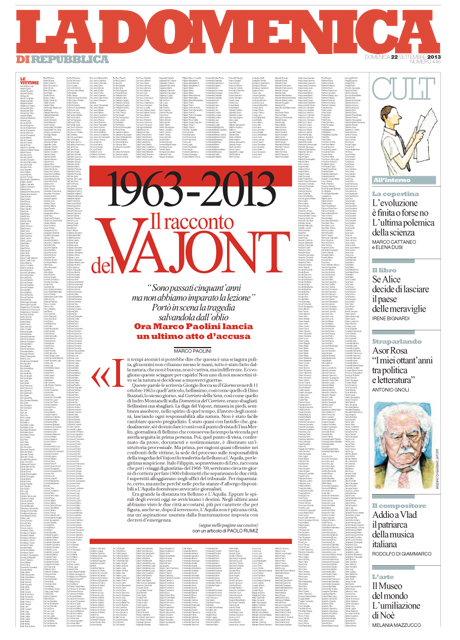22 Settembre 2013 - 1963-2013 Il racconto del Vajont
