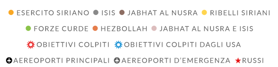 Gli attacchi all'Isis - Legenda